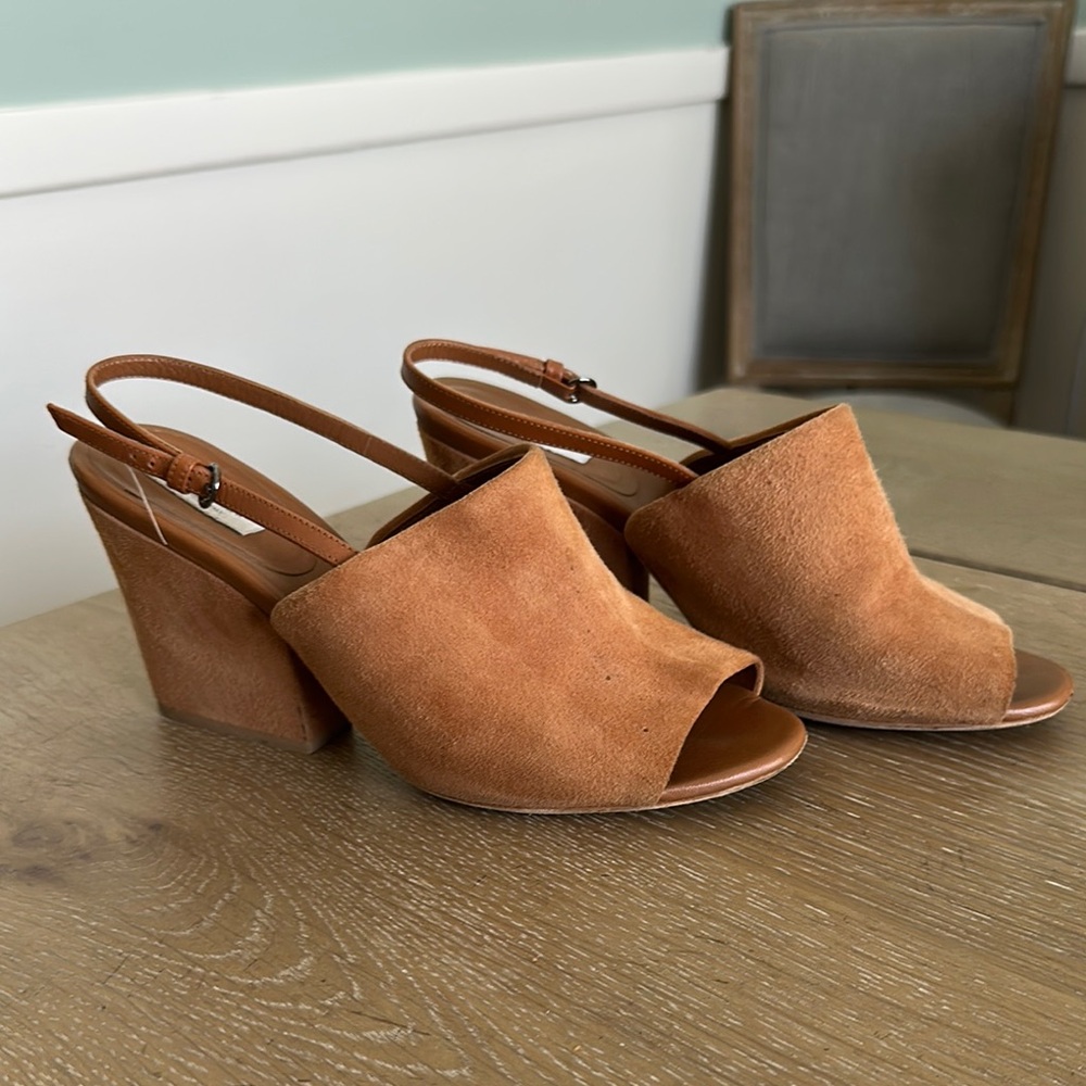 MaxMara Tan Suede Mules slingback Olio 38 8